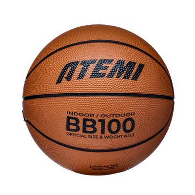 Мяч баскетбольный Atemi, размер 3, резина, 8 панелей, BB100N, окруж 56-58, клееный
