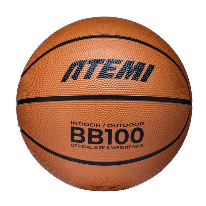 Мяч баскетбольный Atemi, размер 5, резина, 8 панелей, BB100N, окруж 68-71, клееный - Фото 1