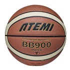 Мяч баскетбольный Atemi, размер 7, композит. кожа, 12 панелей, BB900N, окруж 75-78, клееный   105307 - фото 5521897