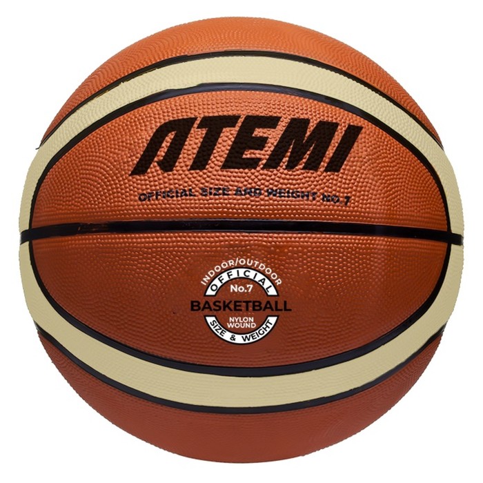 Мяч баскетбольный Atemi, размер 7, резина, 12 панелей, BB200N, окруж 75-78, клееный - Фото 1