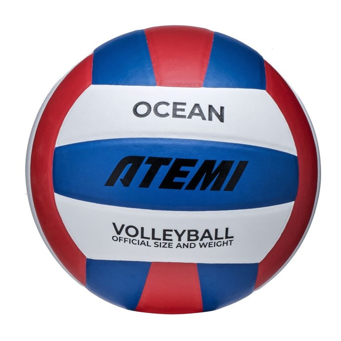 Мяч волейбольный Atemi Ocean (N), синтетическая кожа PU, 18 панелей, клееный, окружность 65-67 см - Фото 1