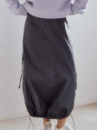 Юбка миди баллон женская MINAKU: Safari, графит, размер 42