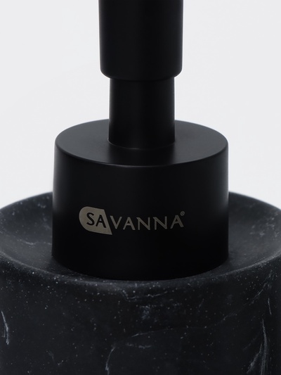 Набор аксессуаров для ванной комнаты SAVANNA, 3 предмета, дозатор, стакан, мыльница, чёрный