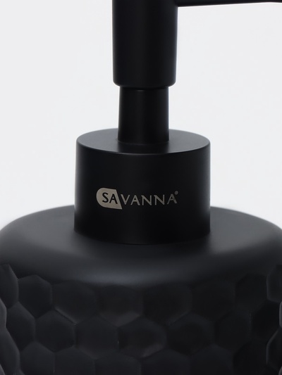 Набор аксессуаров для ванной комнаты SAVANNA, 2 предмета, дозатор, стакан, чёрный