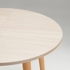 Стол кухонный раскладной+вкладка, D900, 440мм (Вдоль), ясень шимо светлый - фото 24063159