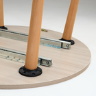 Стол кухонный раскладной+вкладка, D900, 440мм (Вдоль), ясень шимо светлый - фото 24063163