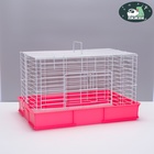Клетка для кроликов RT-1, 62 х 42 х 39 см, розовая - фото 321573634
