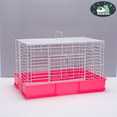 Клетка для кроликов RT-1, 62 х 42 х 39 см, розовая