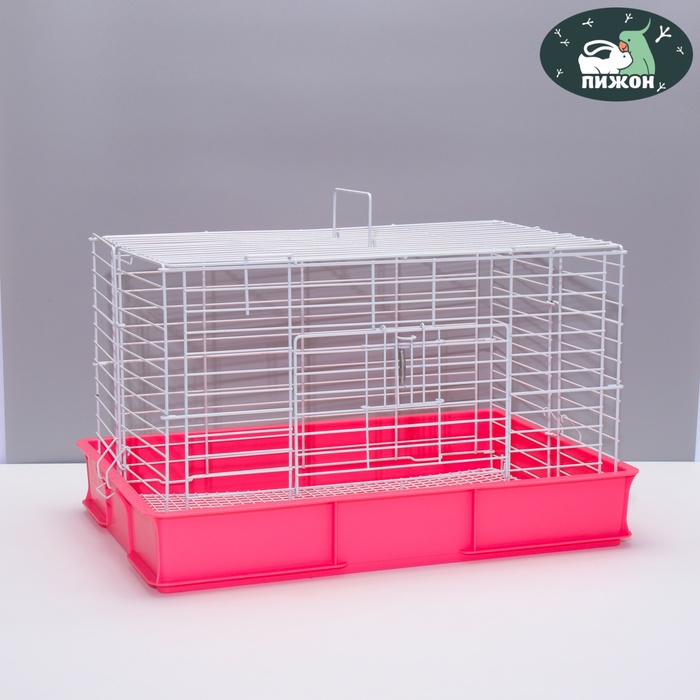 Клетка для кроликов RT-1, 62 х 42 х 39 см, розовая - Фото 1