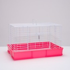 Клетка для кроликов RT-1, 62×42×39 см, розовая - Фото 2