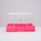Клетка для кроликов RT-1, 62 х 42 х 39 см, розовая - Фото 3