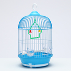 Клетка для птиц круглая укомплектованная Bd-4/2, 23,5 х 33 см, голубая (фасовка 20 шт) - фото 24135473