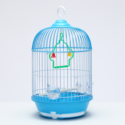 Клетка для птиц круглая укомплектованная Bd-4/2, 23,5 х 33 см, голубая (фасовка 20 шт)