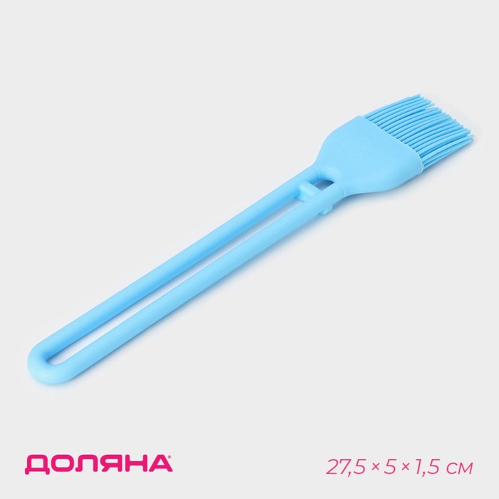 Кисть Доляна «Дуэт», силикон, 27.5×5×1.5 см, голубая - Фото 1