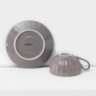 УЦЕНКА Сервиз фарфоровый чайный Доляна «Вивьен», 12 предметов: 6 чашек 200 мл, 6 блюдец d=15 см, серая - Фото 6