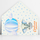 Конверт для денег «С рождением малыша», слоник, глиттер, 16.5 х 8 см - Фото 2