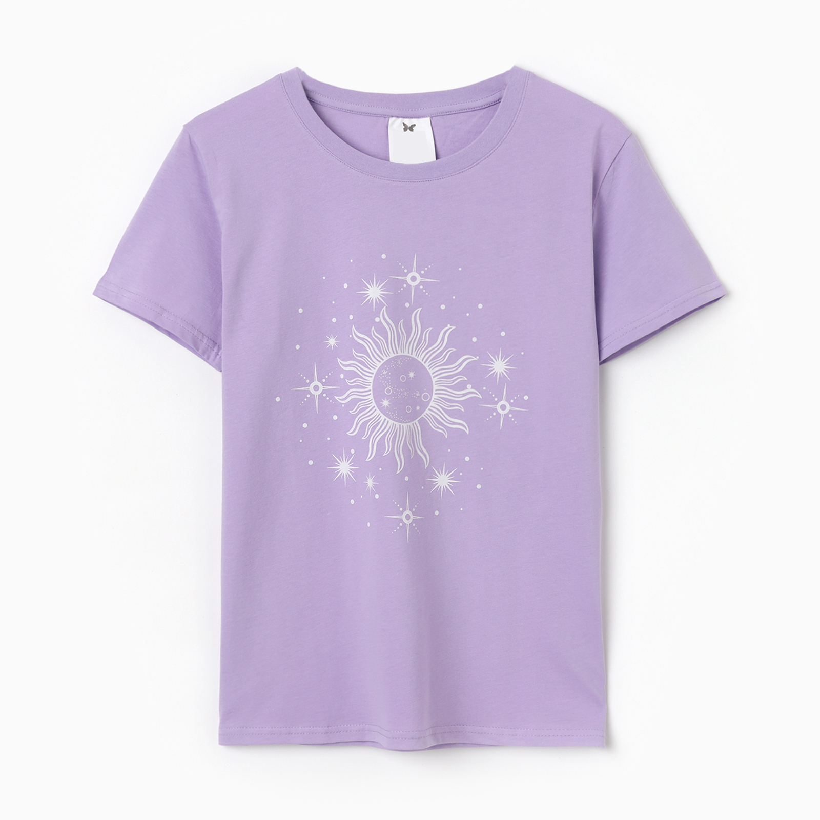 Футболка женская "Солнце", цвет сиреневый, размер 50 (10424237 ...