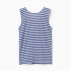 Майка мужская тельняшка, цвет белый/синий, размер 52 - фото 24135854