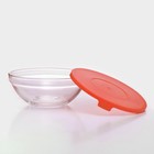 УЦЕНКА Набор стеклянных салатников Доляна «Классика» с крышками, 5 предметов: 900 мл (17×7.6 см), 500 мл (16×6 см), 350 мл (12.5×5.4 см), 200 мл (10.5×4.5 см), 130 мл (9×3.7 см), цвет красный - Фото 4