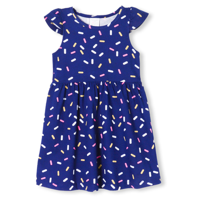 Платье для девочки "Конфети", цвет тёмно-синий, рост 98-104
