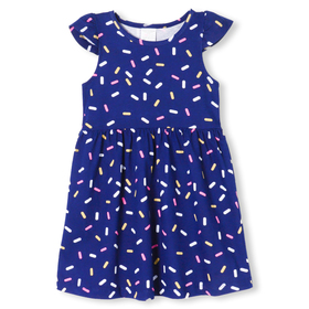 Платье для девочки "Конфети", цвет тёмно-синий, рост 104-110