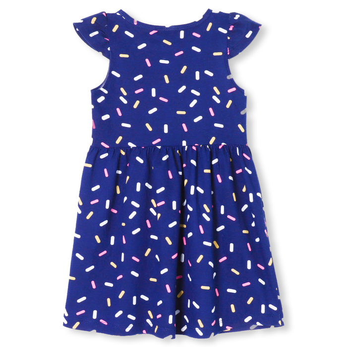 Платье для девочки "Конфети", цвет тёмно-синий, рост 116-122