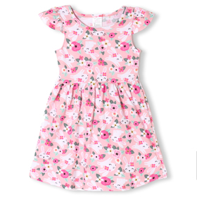 Платье для девочки "Зайки", цвет розовый, рост 104-110