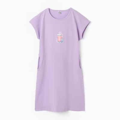 Туника домашняя женская "Кофе/макарун", цвет сиреневый, р-р 54