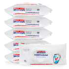 Влажные салфетки Эконом Smart антибактериальные, 6 упаковок по 120 шт - фото 321574210