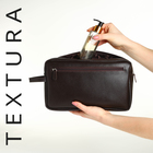 Косметичка-несессер на молнии, TEXTURA, 2 наружных кармана, цвет коричневый - фото 321574514