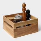 Органайзер деревянный кухонный, подставка для специй, 24,5×27,3×14,6 см, гевея - фото 4453919