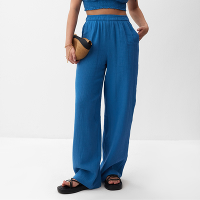 Брюки женские MIST Muslin, размер 46-48, синие