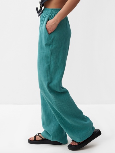 Брюки женские MIST Muslin, размер 40 (XS), бирюзовые