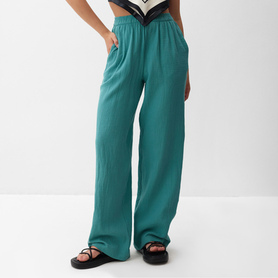 Брюки женские MIST Muslin, размер 46-48, бирюзовые