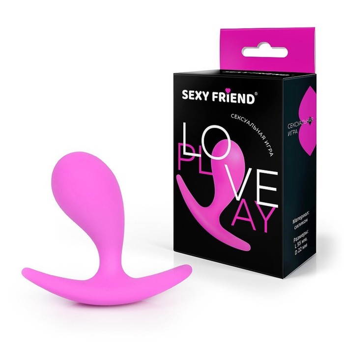 Анальная пробка Love Play, массажер простаты, Soft touch silicone, 22 х 55 мм, розовый - Фото 1
