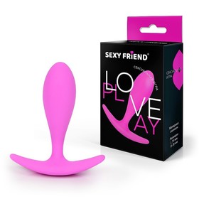 Анальная пробка Love Play, массажер простаты, Soft touch silicone, 20 х 74 мм, розовый