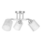 Люстра потолочная "Амис"  E27 3х40Вт хром 47х47х22см - фото 24163396