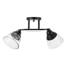 Люстра потолочная "Аррон"  E27 2х40Вт черный 46х19х24см - фото 24163414