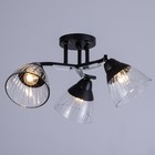 Люстра потолочная "Аррон"  E27 3х40Вт черный 49х49х24см - фото 24163420