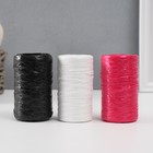 Пряжа "Для вязания мочалок"100% полипропилен 300м/75±10 гр (набор 3 шт. белый, рубин,черный) - фото 5942354