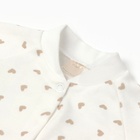 Комбинезон детский с закрытыми ножками, цвет бежевый/сердечки, рост 62 см - фото 24322744