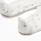 Комбинезон детский с закрытыми ножками, цвет бежевый/сердечки, рост 62 см - фото 24322746