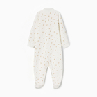 Комбинезон детский с закрытыми ножками, цвет бежевый/сердечки, рост 62 см - фото 24322747