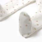 Ползунки детские с закрытыми ножками, цвет бежевый/сердечки, рост 62 см - фото 24322770