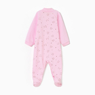 Комбинезон детский с закрытыми ножками, цвет медведь розовый, рост 56 см - фото 24322862