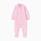 Комбинезон детский с закрытыми ножками, цвет медведь розовый, рост 62 см - фото 301690059