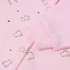 Комбинезон детский с закрытыми ножками, цвет медведь розовый, рост 62 см - фото 24322864