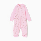 Комбинезон детский с открытыми ножками, цвет медведь розовый, рост 68 см - фото 9100576
