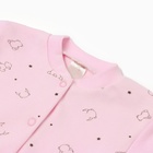 Кофточка детская с длинным рукавом, цвет медведь розовый, рост 62 см - фото 24322882