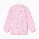 Кофточка детская с длинным рукавом, цвет медведь розовый, рост 62 см - фото 24322884